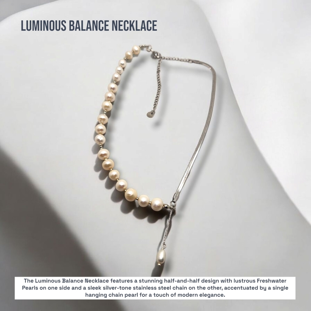 Freshwater Pearl Stainless Steel Chain necklace